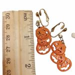 Lot of 2 Halloween Friendly Ghost Smiling Pumpkin Earrings Fall Harvest Season Photo 2