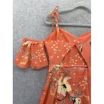 Urban Outfitters  Women's Dress Midi Off Shoulder Orange Floral Size Medium Photo 7