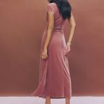 Reformation NWT  Brecken Velvet Knit Midi Dress Dusty Pink Size M Photo 2