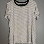 Old Navy  Black White Stripe Crewneck Short Sleeve Shirt Size XL Slim Fit Photo 0