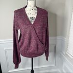 Free People faux karina wrap burgundy sweater XS Photo 2