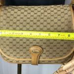 Gucci Micro GG Monogram Leather & Canvas Single Flap Crossbody Shoulder Bag Photo 11