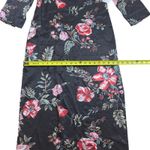 Adrienne Vittadini ‎ Black Floral Maxi Dress Long Sleeve Vintage Style Photo 6