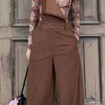 Cider Brown Corduroy Overalls Wide Leg Trendy Boho Photo 0