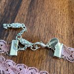 EXPRESS  Choker Necklace Lacy Mauve Pink Purple Lace Adjustable Length O/S EUC Photo 2