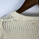 Allison New York Sweater S Beige Crochet Open Knit Boho Feminine Cottagecore Tan Photo 2