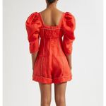 Farm Rio NWOT  100% Linen Puff Sleeve Linen Romper Size S Red Photo 1
