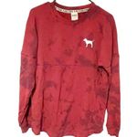PINK - Victoria's Secret Pink Victoria Secret Women Size XS Sweatshirt Burgundy Dye Cotton Blend Pullover Photo 0