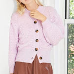 Who What Wear Womens  Lilac Purple Puff Sleeve Cardigan Sweater - Sz XXL Photo 0