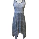 Elle Sleeveless Gray Dress with Lace Waist & Handkerchief Hem Photo 8