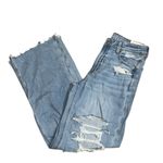 American Eagle  Blue Distressed Super High Wide Leg Jeans(Size 2) Photo 3