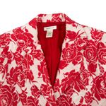 Vintage Harold’s 6 Red/White Floral Damask 3 Button Blazer Jacket 3/4 Sleeve 4 Pink Photo 3