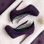 Brian Atwood BIAN ATWOOD PURPLE SUEDE BOOTIES (MADE IN ITALY) SIZE 10 Photo 2