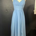 Azazie  Light Blue Satin Dress Photo 4