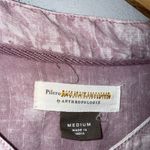 Pilcro Anthropologie  Whitney Embroidered Trapeze Button Down Purple M Photo 2