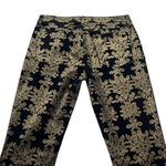 7 For All Mankind  Black Velvet Gold Foil Brocade Jeans Photo 8