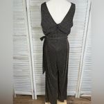 Torrid Sleeveless Wide Leg Jumpsuit Black w Silver & Gold Glitter Pinstripes-1X Photo 2