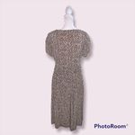 Nine & Co by Nine West Leopard Print V Neck Short Sleeve Midi Dress Size M Brown Size M Photo 3