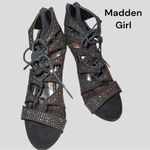 Madden Girl black with sparkle design heels! Lace up front! Gladiator style Photo 2