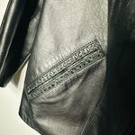 Vintage Alan Michael Black Braided Leather Zip Up Front Leather Blazer Jacket M Size M Photo 6