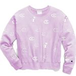 Champion NWT Lilac Print Crew Sweater Photo 3