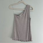 Lovers + Friends  Ribbed One-Shoulder Tank Top Grey NWT Photo 3