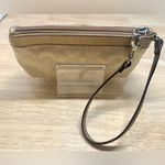 Coach  Gold/Cream/Bronze Canvas Signature C Cinched Large Wristlet Photo 3