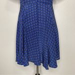 Olivaceous  100% Silk Blue Button Down Short Sleeves Dress, Sz Large Photo 6
