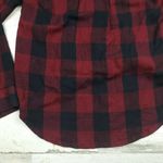 Madewell  Flannel Shirt Button Top Burgundy Plaid Long Size S EUC Photo 8