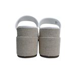 Steve Madden Womens 9.5 Merrcer Platform Slide Leather Sandal in White NEW Photo 5