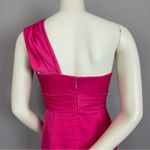 BCBGMAXAZRIA Dress One Shoulder Cocktail Pink Begonia Front Bow Sz 6 Mini Palais Photo 5