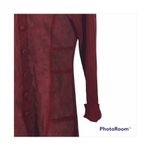 J. Jill Rustic Red Wool & Suede Patchwork Long Cardigan Medium Tall Photo 6
