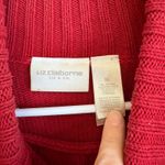 Liz Claiborne Red Knit Turleneck Sweater Festive Braided Detail Women XL Photo 2
