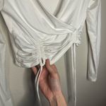 Timing  White Ruched Wrap Blouse Photo 3
