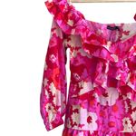 Boohoo PETITE FLORAL OFF SHOULDER RUFFLE MINI DRESS NWT Pink Size 6P Photo 2