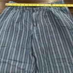 Madewell  Blue Linen-Blend Track Trousers in Stripe Size Medium style MD211 Photo 8