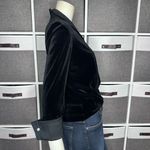 Tadashi Shoji  Women's Velvet Jewel Cuff Wrap Top Full Zip Back Photo 9