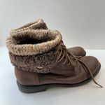 Cliffs by White Mountain Ankle Boots Knit Cuff Lace Up Brown Womens 8.5M Size 8.5 Photo 2
