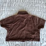 RSQ Tilly’s  brown button up velvet shirt L Photo 2