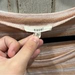 easel Mixed Media Stripe Plaid Tunic Loose Fit Tshirt Linen Blend Photo 3