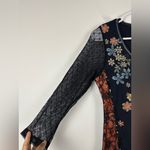 EDISTA Women's Vintage Y2K Sheer Lace Sleeve Embellished Scoop Neck Top Size L Black Size L Photo 5