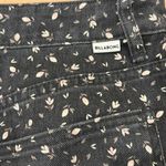 Billabong  black denim floral print button fly jean skirt Photo 6