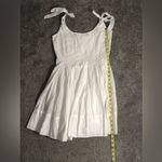 Beach Riot NWT Jacey Cotton Tie Strap Tiered Mini Dress in White Size Medium Photo 14