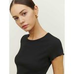 Reformation  Women's XS Black Cropped Lowen Tee Short Sleeve Casual Top Photo 1