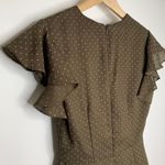 Alexis  Benza Flutter-Sleeve Short Chocolate Brown Dot Mini Dress Womens XS Photo 11