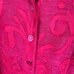 Coldwater Creek Floral Burnout Button Up Shirt Sz PXL Fuchsia Romantic Textured Photo 1