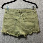 Refuge Olive Green Distressed Button Fly Cutoff Shorts Size 8 Frayed Hem Denim Photo 6