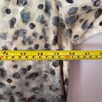 Ecru  Gray Animal Print Button Down Silk Blend Blouse Shirt Women's size Medium Photo 6