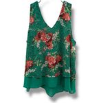 Torrid Chiffon Double Layer Tank Top Women’s Size 4X Green Floral Sleeveless Photo 3