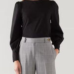 LK Bennett  Loretta Black Jersey Long Sleeve Top Size XS Photo 0